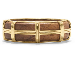 Gaia Hinged Bangle - Teak