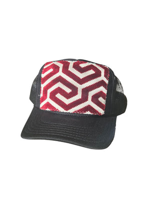 Orijinal Trucker Hats Black with Red Patch