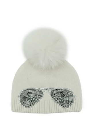 Mitchie's Aviator Knit Hat / White