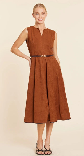 Dolce Cabo Faux Suede Belted Midi Dress