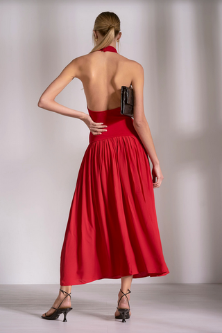 Elan Sweater Mix Maxi Dress S / Red Elan Sweater Mix Maxi Dress S / Red