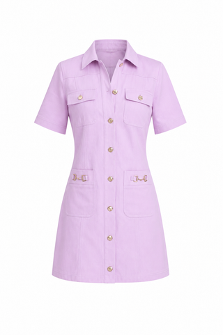 Karina Grimaldi Flora Denim Mini Dress