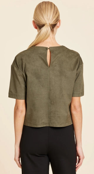 Dolce Cabo Faux Suede Cropped Tee
