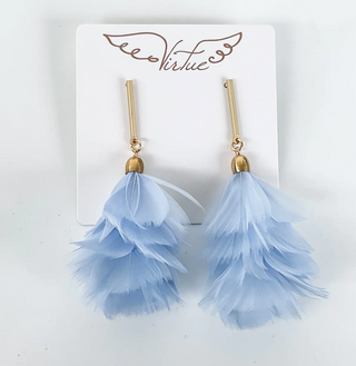 VIRTUE BAR POST PHEASANT FAN EARRING