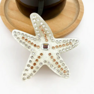 Thedivasoap Diamond-Studded Starfish Claw Clip, Luxury Hair Clip - White