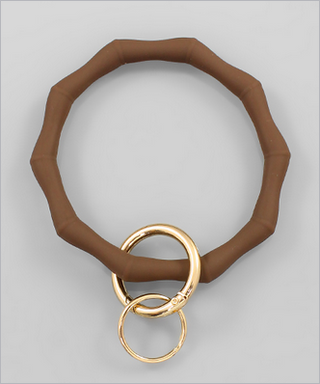 MC Bamboo Cut Silicone Keyring Bracelet / 4 Color Options