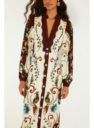 Farm Rio Millena Winter White Maxi Dress