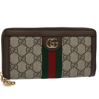 Gucci Gg Ophidia Web Sherry Line Long Wallet Beige Red Green