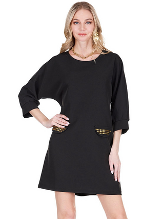 Joy Joy Gold Stud Kimono Dress