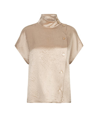 Esqualo Satin Blouse in Sand