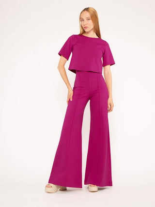 Ripley Rader Ponte Knit Wide Leg Pant / Fuchsia