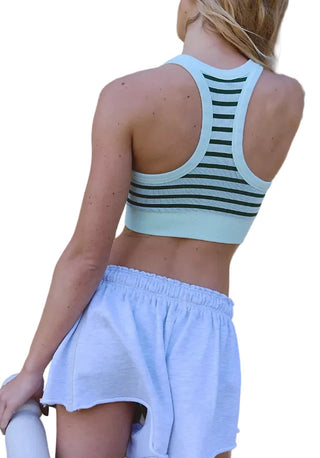 Free People Go To Stripe Bra in Frosty Combo