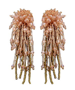 Beaded Fringe Cluster Earrings|Multiple Colors