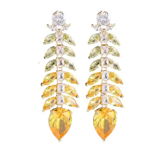St. Armands Designs Canary Yellow Ombre Gala Sparkle Holiday Statement Earrings