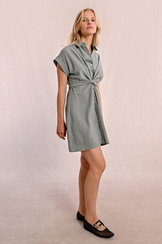 Molly Bracken Sage Green Woven Dress