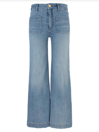 Kut Meg High Rise Wide Leg W Patch PKTS Reg Hem in Totally