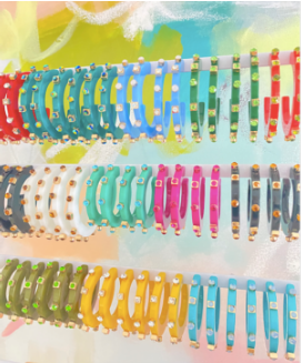 CITY GIRL JEWEL HOOP LARGE- MULTIPLE COLORS