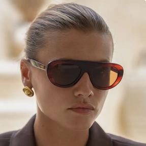 Freyrs Jetsetter Acetate Unisex Aviator Sunglasses in Merlot