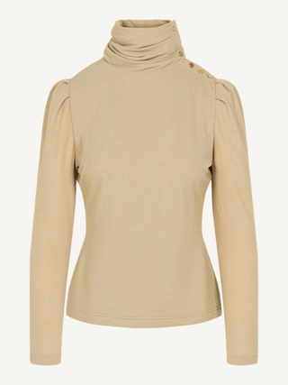 Emily McCarthy Tessa Top In Metallic Gold Knit