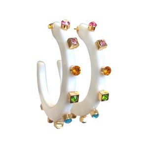 CITY GIRL JEWEL HOOP LARGE- MULTIPLE COLORS