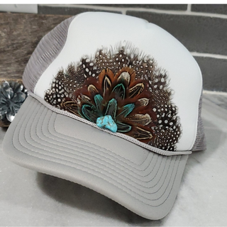 Monkee Collection Western Feather Crown Trucker Hat