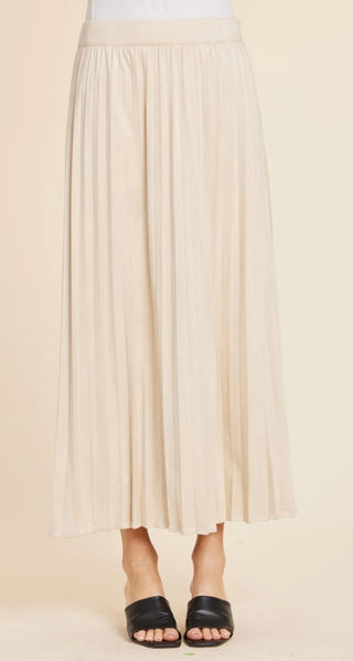 Dolce Cabo Faux Suede Long Pleated Skirt