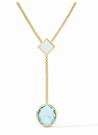 Julie Vos Jolie Lariat Necklace - Aquamarine Blue