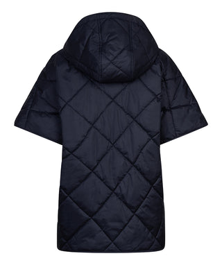 Esqualo Quilted Poncho Jacket in Navy