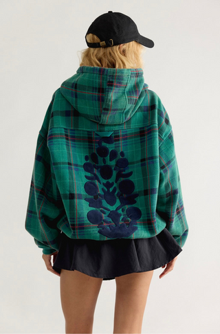 Free People Movement Velour Cutie Plaid Combo Buti Final Call Hoodie