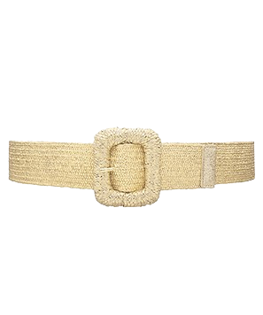 MC Rectangle Metallic Straw Buckle Belt- Multiple Colors