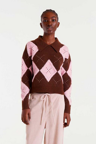 Compania Fantastica Brown And Pink Sweater