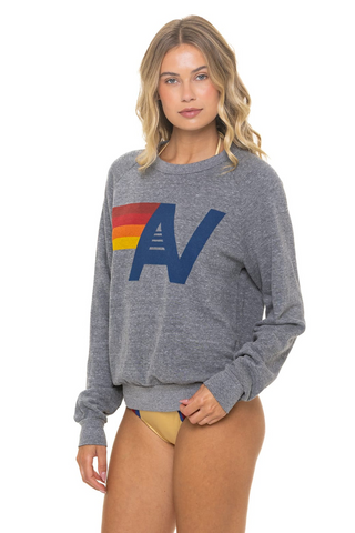 Aviator Nation Logo Heather Grey Crew Sweatshirt