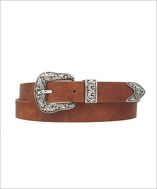 MC Swirl Embossed Buckle Belt / 2 Color Options