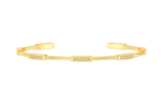 Ella Stein Gold Diamond Bar Cuff Bracelet
