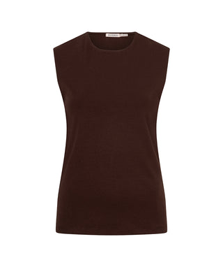 Esqualo Sleeveless Top, Blk, White, Cacao