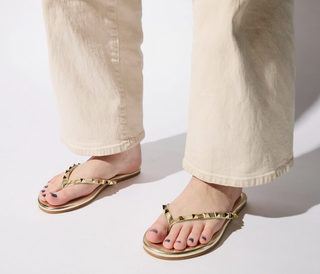 Yosi Samra Rivington Stud Flip Flop In Gold