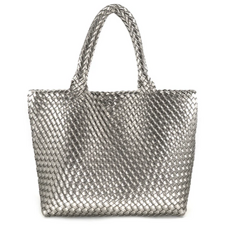 BC Handbags Pewter Woven Tote
