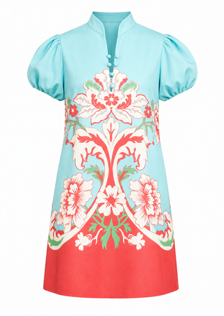 Mestiza Elliana Mini Dress in La Botanica Blue