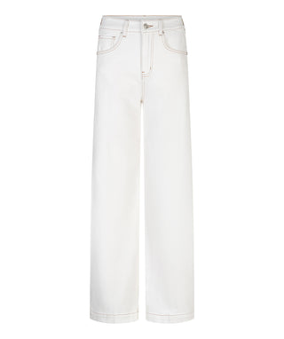 Esqualo Wide Leg Jean in Off White