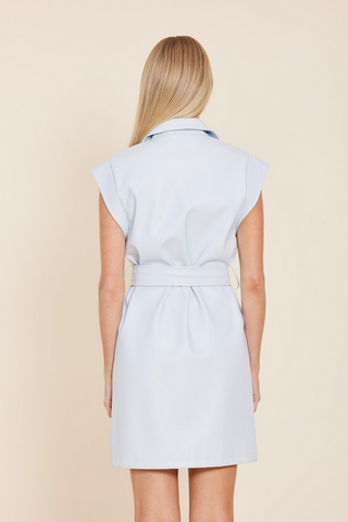 Dolce Cabo Faux Leather Belted Sleeveless Dress