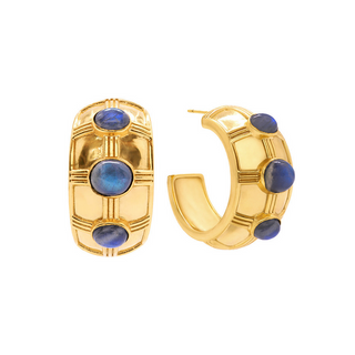 Capucine De Wulf Cleopatra Bold Hoop Earrings - Blue Labradorite