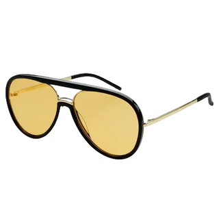 Freyrs Shay Unisex Aviator Sunglasses - Black / Soft Amber