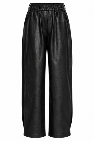 Dolce Cabo Black Faux Leather Barrel Leg Pant