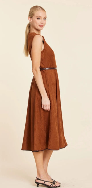 Dolce Cabo Faux Suede Belted Midi Dress
