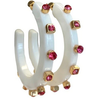 CITY GIRL JEWEL HOOP LARGE- MULTIPLE COLORS