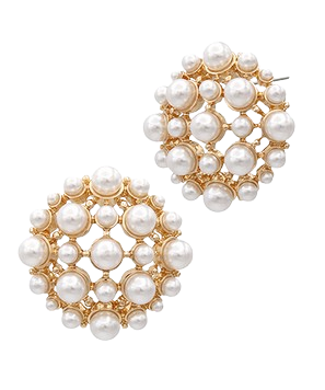 MC  Pearl Dome Stud Earrings