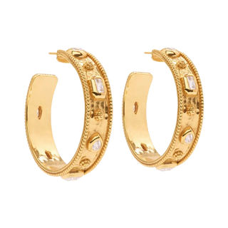 Capucine De Wulf Berry Hoop Earrings Clear Cubic Zirconia