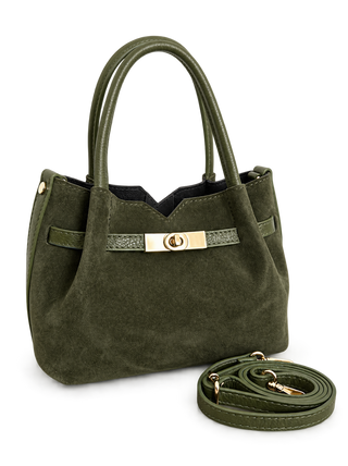 Carla Camoscio Military Green Handbag