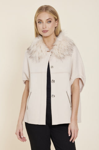 Dolce Cabo Creme Cocoon Faux Fur Cardigan