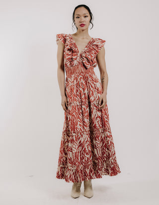 Love The Label Azalea Dress in Terracotta Zebra